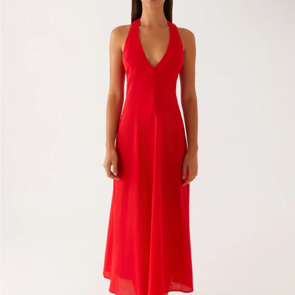 Peppermayo Red Halter Backless Sundress
